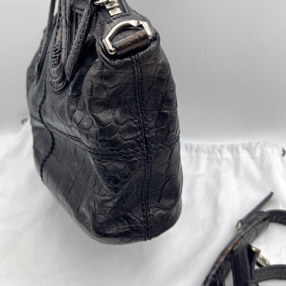 GIVENCHY Nightingale Calfskin Leather handbag Zipper bag Strap black brown HTF - Picture 11 of 12